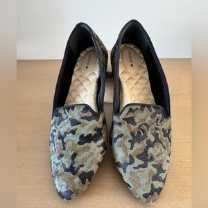 Birdies Blackbird Camouflage Calf Hair Slip-on Loafers Size 10